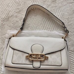 Coach horse & carriage White and Gold Shoulder Bag